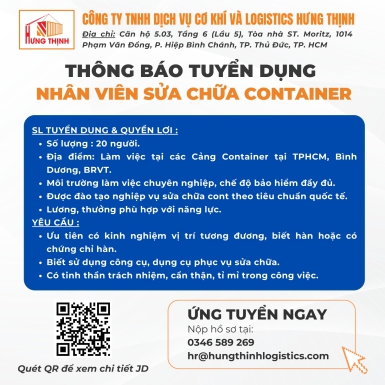 NHÂN VIÊN SỬA CHỮA CONTAINER
