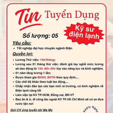 NHÂN VIÊN KỸ THUẬT CONTAINER LẠNH